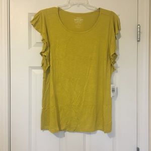 New Size 2 Torrid Green Lime Ruffle Sleeve Blouse